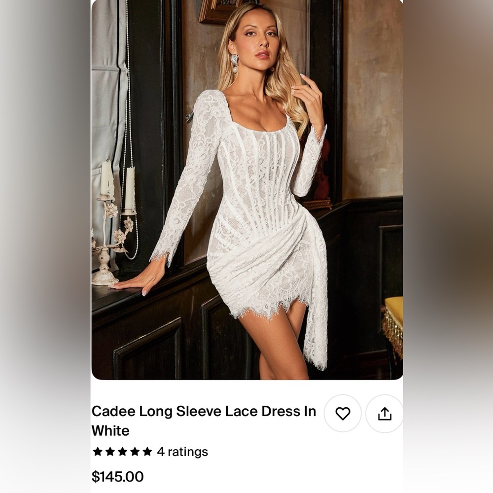 Elegant White Lace Dress